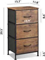 WLIVE Dresser with 3 Drawers, Fabric Nightstand, Organizer Storage Dresser for Bedroom, Hallway, Entryway, Closets, Sturdy Steel Frame, Wood Top, Easy Pull Handle, Rustic Brown Wood Grain Print - Image 4