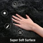 Merelax Soft Area Rug for Livingroom Bedroom, Machine Washable 4x6 Black Rugs Fluffy Shaggy Bedside Rug, Non Slip Indoor Carpet for Nursery Kids Room Home Decor Aesthetic - Image 5
