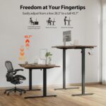 Agilestic Electric Standing Desk, L-Shaped 55 Inches Height Adjustable Desk, Sit and Stand up for Work Office Home, Ergonomic Rising Computer Table for Home Office with Splice Board, Rustic Brown - Image 7