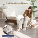 MAXYOYO Accent Chair with Ottoman Adjustable Backrest, Tufted Living Room Chair Upholstered Lounge Chair with Footrest Set, Modern Chair Cozy Reclining Chair for Reading Room, Beige - Image 8