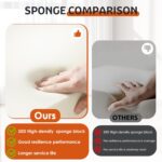 108" Cloud Couch Modular Sectional Sofa for Living Room,L-Shaped Boneless Couch with Deep Seat Chaise,No Assembly Required Foam Sleeper Sofa for Apartments,Plush Corduroy Fabric, Dark Gray - Image 7