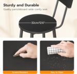 HOOBRO Bar Stools,Set of 2 Round Bar Stools with Back,25.2" Bar Chairs for Kitchen Island, Dining Room,Counter Height Barstools, Easy to Assemble, Black BK32BY01G1 - Image 8