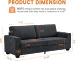 GAOMON Loveseat Sofa Couch for Living Room, 83 Inch Corduroy 2 Seater Love Seat with Wide Armrest, Removable Washable Cushion Cover for Small Spaces (83inch, Dark Gray) - Image 3