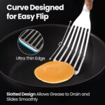 Stainless Steel Fish Spatula Set – 1 Large Fish Turner + 1 Small Metal Spatula, Ultra Thin Edge for Easy Turning & Flipping, Metal Kitchen Untensils with Ergonomic Non-Slip Handle, Dishwasher Safe - Image 4