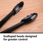24 Pieces Plastic Salad Tongs, Black Kitchen Serving Tongs, 9 Inch Disposable Utensils Set, Heavy Duty Scalloped, Perfect for Buffets and BBQ, Food Safe Material - Image 5