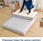 Japanese Futon Floor Mattress, 100% High Density Comfortable Foam, 3.5" Thicken Foldable Mattress Tatami Mat Sleeping Pad, Ideal for Comfort and Support, Kids Floor Lounger Pillow Bed Sofa (Twin） - Image 6
