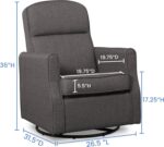 Delta Children Blair Slim Nursery Glider Swivel Rocker Chair, Charcoal - Image 4