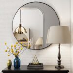BEAUTYPEAK 20 Inch Round Mirror, Metal Frame Circle Mirror, Wall Mounted for Entryway, Bathroom, Vanity, Living Room, Black - Image 9