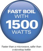 Hamilton Beach Glass Electric Tea Kettle, Water Boiler & Heater, 1 Liter, 1500 Watts for Fast Boiling, BPA Free, Cordless Serving, Auto-Shutoff & Boil-Dry Protection, Soft Blue LED (40930) - Image 3