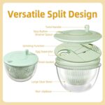 Large Capacity Green Salad Spinner, 4.24 Quart Lettuce Spinner with Dual Drainage, Efficient Salad Dryer for Quick Washing, Spinning & Draining Greens, Fruits, Veggies-with Shredding Blade - Image 3