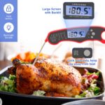 Lonicera Meat Thermometer Digital for Cooking Food. Waterproof & Instant Read for Kitchen Baking, BBQ. with Foldable Probe, Backlight & Calibration (Red) - Image 4