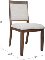 HomePop Open Back Upholstered Wood Frame Dining Chairs -Neutral Textured Solid (Set of 2) - Image 4