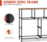 WLIVE 7 Drawer Dresser TV Stand, Entertainment Center, Media Console Table with Metal Frame and Wood Top for TV up to 45 inch, Chest of Drawers for Bedroom, Living Room, Black and Rustic Brown - Image 9