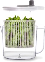 BINO | Salad Spinner - 2.6 Qt | Small Manual Lettuce Spinner with Built-in Draining System | Salad Spinner, Colander, and Water Pitcher in One | Fruit & Vegetable Basket Colander | Kitchen Gadgets - Image 2