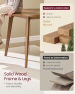 VASAGLE MAEZO Collection - Round Dining Table for 4-6 People, 47.2 Inches Circle Kitchen Table with Tapered Legs, Curved Transitions, for Dining Room, Kitchen, Honey Brown UKDT091KB02S - Image 6