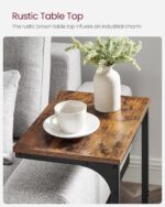 VASAGLE C-Shaped End Table, Side Table for Sofa, Couch Table with Metal Frame, Small TV Tray Table for Living Room, Bedroom, Rustic Brown and Black - Image 10