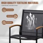 Shintenchi 3 Piece Outdoor Rocking Bistro Set, Textilene Fabric Small Patio Furniture Set, Front Porch Rocker Chairs Conversation Set with Table for Lawn, Garden, Balcony, Poolside (Black) - Image 4