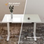 INNOVAR Glass Standing Desk with Drawers, 40 x 24 Inches Electric Height Adjustable Desk, Tempered Glass Top Stand Up Desks for Home and Office, White - Image 6