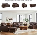 Signature Design by Ashley Santorine Transitional Tufted Leather Match Sofa, Dark Brown - Image 6