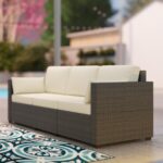 Outsunny Patio Couch PE Wicker Deep Seating Outdoor Sofa with Removable Cushions, 3 Seater Rattan Sofa, Outdoor Furniture for Balcony, Deck, Garden and Poolside, Cream White - Image 10