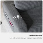 108" Cloud Couch Modular Sectional Sofa for Living Room,L-Shaped Boneless Couch with Deep Seat Chaise,No Assembly Required Foam Sleeper Sofa for Apartments,Plush Corduroy Fabric, Dark Gray - Image 17