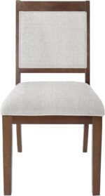HomePop Open Back Upholstered Wood Frame Dining Chairs -Neutral Textured Solid (Set of 2) - Image 5