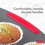 GoodCook MegaGrip 12-Cup Muffin Pan with Silicone Grip Handles Perfect for Cupcakes Durable Heavy-Gauge Steel Construction Scratch-Resistant Nonstick Coating, 15.5x10.5-Inch, Gray - Image 5