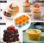 2PCS Silicone Muffin Cupcake Pan Molds, Ohola 6-Cavity Nonstick Silicone Muffin Pans for baking, Perfect for Cupcakes, Muffin, Brownies and More, BPA Free, 2 Pack (Orange and Peacock Blue) - Image 5