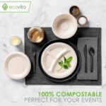 Ecovita 100% Compostable Paper Bowls [16 oz.] – 150 Disposable Bowls Eco Friendly Sturdy Tree Free Liquid and Heat Resistant Alternative to Plastic or Paper Bowls - Image 7