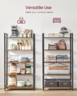 VASAGLE 5-Tier Bookshelf, Bookcase with Steel Frame, Book Shelf for Living Room, Home Office, Study, 11.8 x 31.5 x 60.2 Inches, Industrial Style, Rustic Brown and Ink Black ULLS081B01 - Image 8