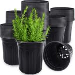 Anyumocz 60 Pcs 1 Gallon Flexible Plant Nursery Pots,Thickened Soft Plastic Seedling Pot with Holes,Flower Plant Container for Succulents,Cuttings,Transplanting,Home Garden(Black) - Image 2