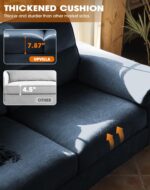 Upvilla 88.97" Modern Sofa Couch for Living Room, Deep Seat Sofas with 8”Cushion, Comfy 2-Seater Chenille Loveseat with Convertible Armrest, Removable Sofa Cover, High Leg (Blue) - Image 8