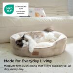 Bedsure Dog Beds for Small Dogs - Round Cat Beds for Indoor Cats, Washable Pet Bed for Puppy and Kitten with Slip-Resistant Bottom, 20 Inches, Camel - Image 6