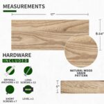 Marsmiles Wood Floating Shelves for Wall Set of 3, 17 Inch Wide Rustic Wooden Floating Shelves, Invisible Wall Mounted Display for Living Room Bedroom Kitchen Bathroom Office, Carbonized Black - Image 3