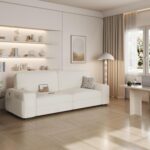 Yaheetech Modern Sofa 2-Seater Corduroy Fabric Sofa Couch with Removable Cover, USB Charging Ports & Side Storage Pockets for Apartment Living Room, Ivory - Image 5