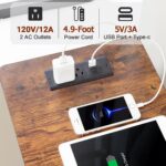 AMHANCIBLE End Tables Living Room with Charging Station, Narrow Side Table with USB Ports and Outlets, Slim Nightstand with 3 Fabric Drawers for Bedroom, Small Space, Rustic Brown, HETN013BR-1 - Image 5