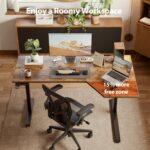 Agilestic Electric Standing Desk, L-Shaped 55 Inches Height Adjustable Desk, Sit and Stand up for Work Office Home, Ergonomic Rising Computer Table for Home Office with Splice Board, Rustic Brown - Image 9