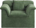 51" Cloud Sectional Couch, Modern Modular Sofa with Deep Seat, Comfy Compressed Single Sofa, Upholstered Corduroy Couches for Living Room, No Assembly Required, Green - Image 8
