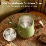 DmofwHi Gooseneck Electric Kettle(1.0L), 100% Stainless Steel BPA Free Classic Pour Over Coffee Kettle | Tea Kettle - Green - Image 5