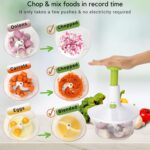Brieftons Express Manual Food Chopper: 6.8-Cup, Hand Chopper Vegetable Cutter to Chop Veggies, Fruits, Herbs, Garlic Onion Chopper for Salsa, Salad, Pesto, Hummus, Guacamole, Coleslaw, Indian Cooking - Image 4