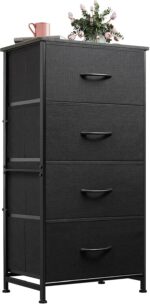 WLIVE Dresser with 4 Drawers, Fabric Storage Tower, Organizer Unit for Bedroom, Hallway, Entryway, Closets, Sturdy Steel Frame, Wood Top, Easy Pull Handle, Charcoal Black - Image 2