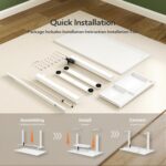 INNOVAR Glass Standing Desk with Drawers, 40 x 24 Inches Electric Height Adjustable Desk, Tempered Glass Top Stand Up Desks for Home and Office, White - Image 10