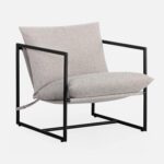 Zinus Aidan Sling Accent Chair, Metal Framed Armchair with Shredded Foam Cushioning, Black - Image 11