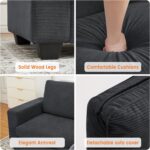 GAOMON Loveseat Sofa Couch for Living Room, 83 Inch Corduroy 2 Seater Love Seat with Wide Armrest, Removable Washable Cushion Cover for Small Spaces (83inch, Dark Gray) - Image 6