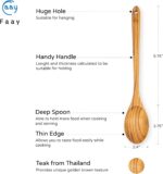 FAAY 13.5" Teak Cooking Spoon, Wooden Spoon, Mixing Spoon Handcraft from Teak | Healthy and High Moist Resistance for Non Stick Cookware - Image 4
