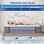 KOW Queen Size Mattress 12 Inch Medium Firm Gel Infused Memory Foam and Pocket Spring Hybrid Mattresses for Cool Sleep Relieving Pressure Relief(12 in, Queen) - Image 7