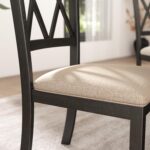 Roundhill Furniture Windvale Fabric Upholstered Dining Chair, Set of 2, Black - Image 5