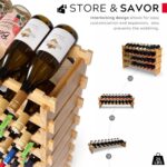 DECOMIL - 72 Bottle Stackable Modular Wine Rack Wine Storage Rack Solid Bamboo Wine Holder Display Shelves, Wobble-Free (Eight-Tier, 72 Bottle Capacity) - Image 6