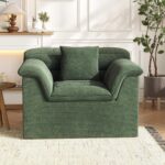 51" Cloud Sectional Couch, Modern Modular Sofa with Deep Seat, Comfy Compressed Single Sofa, Upholstered Corduroy Couches for Living Room, No Assembly Required, Green - Image 2