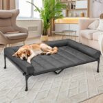 Veehoo Cooling Elevated Dog Bed Add Removable Waterproof Bolster Cushion Mat, Raised Pet Cot with Breathable Teslin Mesh, No-Slip Feet, Dog Sofa Bed for Indoor Outdoor, XXLarge, Black Silver - Image 8